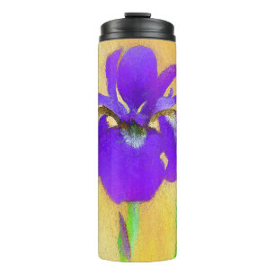 Purple Bearded Iris Painting - Cute Original Dog A Thermal Tumbler
