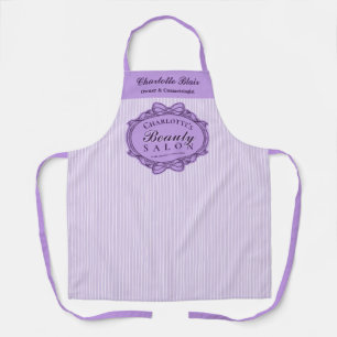 Purple Beauty Salon Vintage Frame Cosmetology Apron