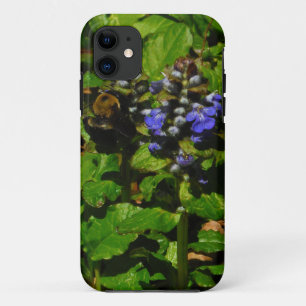 Purple Bee Balm and Bumble Bee iPhone 11 Case