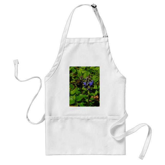 Purple Bee Balm and Bumble Bee Standard Apron (Front)