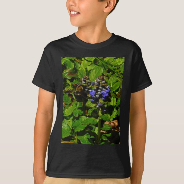 Purple Bee Balm and Bumble Bee T-Shirt (Front)