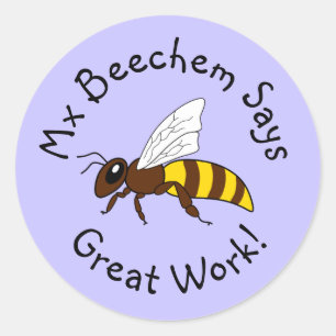 Purple Bee Great Work Stickers