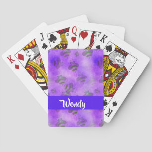 Purple bees patterned playing cards