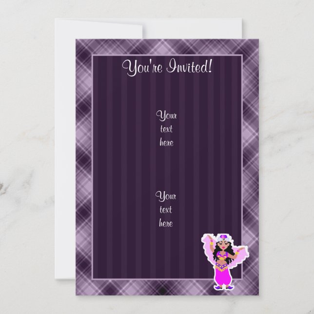 Purple Belly Dancer Invitation (Front)
