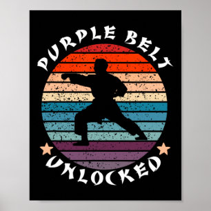 Purple Belt Level Unlocked Achievement Karate Keep Poster