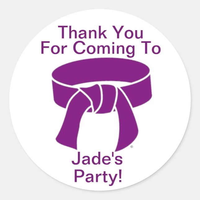 Purple belt thank you stickers (Front)