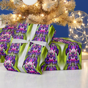 Purple Berries Abstract Nature Art Pattern     Wrapping Paper