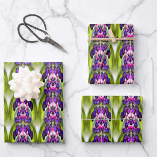 Purple Berries Abstract Nature Art Pattern    Wrapping Paper Sheet