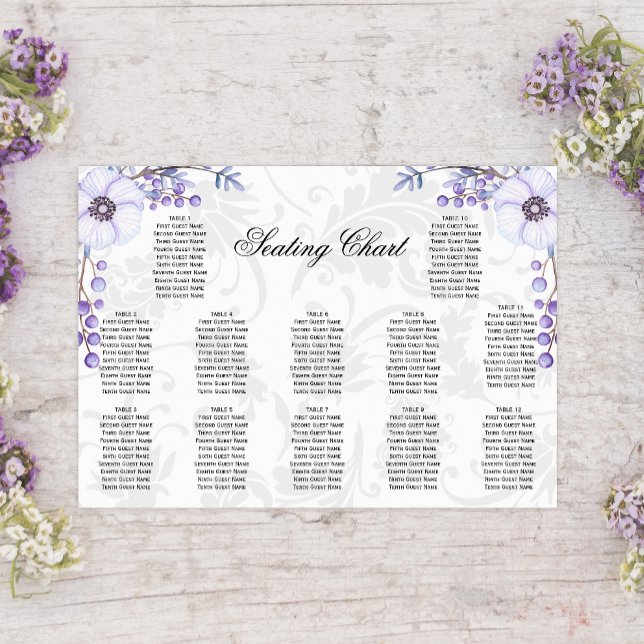 Purple Berries Floral Damask Wedding Poster (Creator Uploaded)