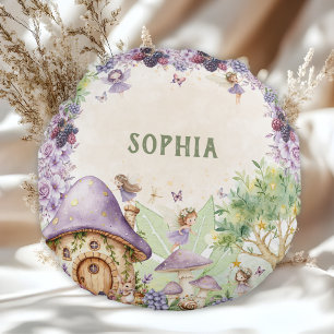 Purple Berry Sweet 2nd Birthday Party  Round Pillow