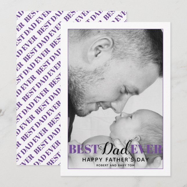 Purple Best Dad Ever typography Father's Day (Front/Back)