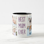 Purple | Best Mom Ever Custom Photo Mug<br><div class="desc">Purple | Give it as gift to your mom! Photo Grid Handwritten Text Two-Tone Coffee Mug
Best Mom Ever Custom Photo Mug</div>