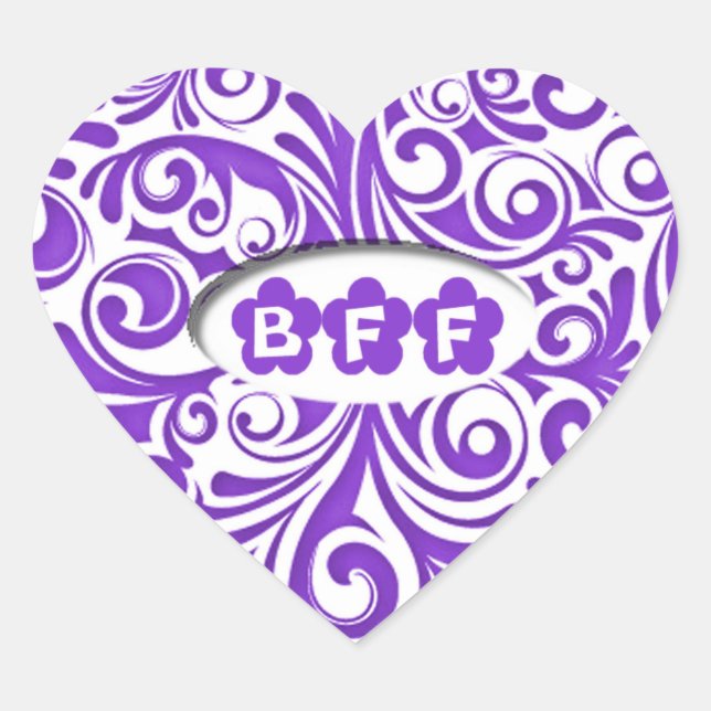 Purple BFF Heart Stickers (Front)