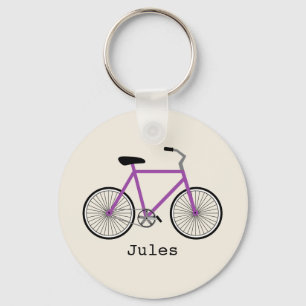 Purple Bicycle Keychain