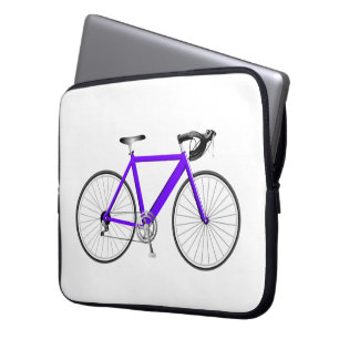 Purple Bicycle On White Laptop Sleeve
