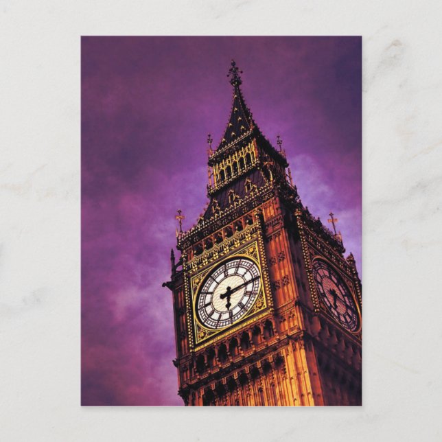 Purple Big Ben Postcard (Front)
