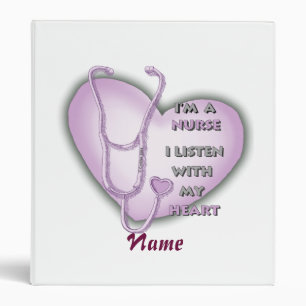 Purple big heart nurse  binder