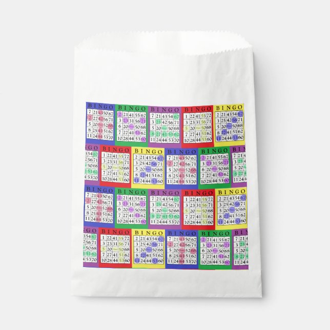 Purple  BINGO Card Party Favour Bag (Front)