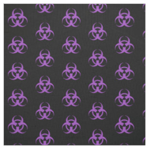 Purple Biohazard Symbol Fabric