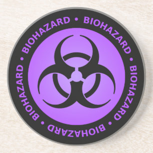 Purple Biohazard Warning Coaster