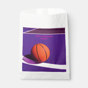 Purple Birthday Party Court Sports Basketball Favour Bag