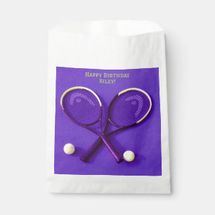 Purple Birthday Party Rackets and Balls Tennis Favour Bag