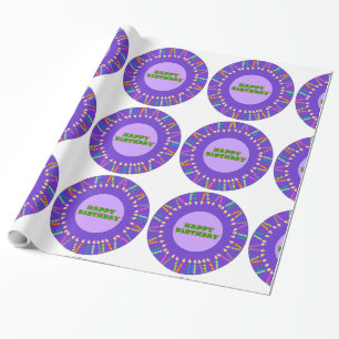 Purple Birthday Wrapping Paper