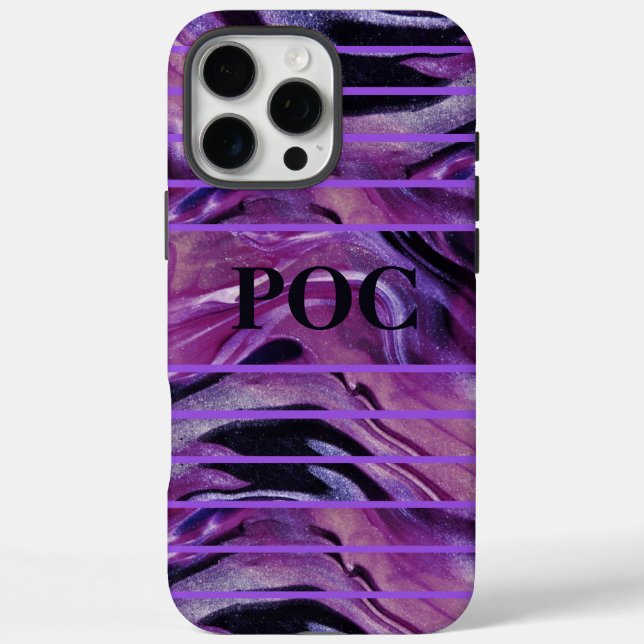 Purple Black Abstract Monogram Case-Mate Case-Mate iPhone Case (Back)
