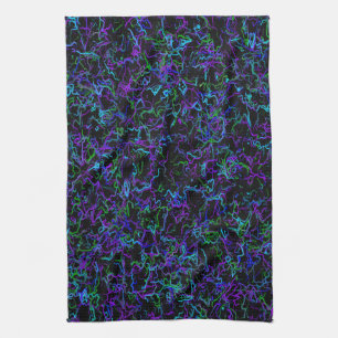 Purple, Black and Blue Abstract Kitchen Towel