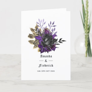 Purple Black and Gold Gothic Wedding Program