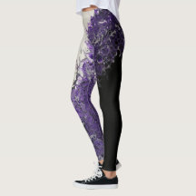 purple, black, and white leggings