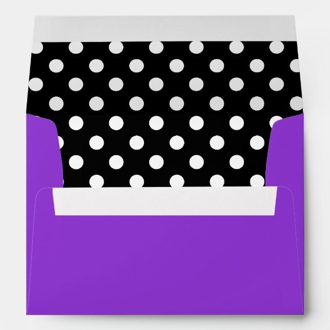 Purple Black and White Polka Dot Envelopes (Back (Bottom))