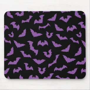 Purple black bats witch horror mouse pad