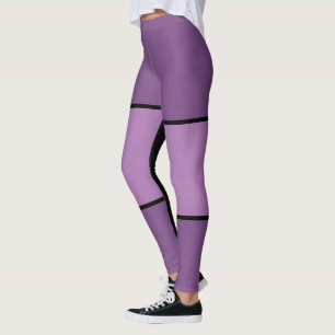 Purple Black Bold Stripe Leggings