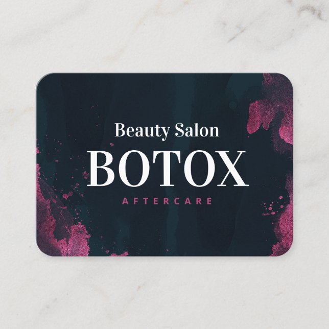 Purple Black Botox Aftercare Business Card (Front)