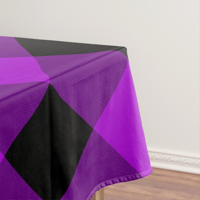 Purple & Black Buffalo Plaid Check | Tablecloth (In Situ)