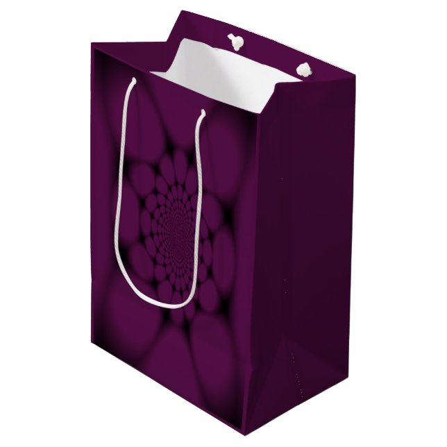Purple Black Butterfly Petal Medium Gift Bag (Front Angled)