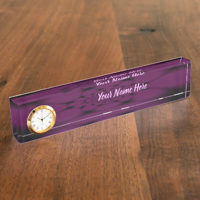 Purple Black Butterfly Petal Nameplate (Side)