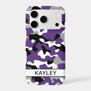 Purple Black Camouflage Personalized