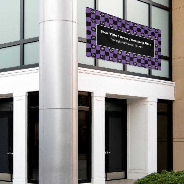 Purple Black Check - Corporate Event / Trade Show  Banner (Outside Building)