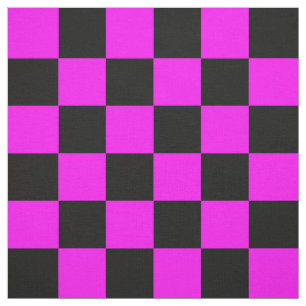 Purple Black Chequered Check Pattern Fabric