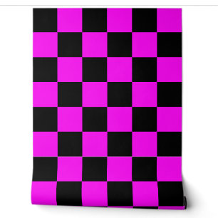 Purple Black Chequered Check Wall Decor