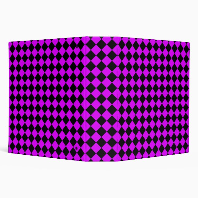 Purple Black Chequered Diamond Pattern Binder (Background)