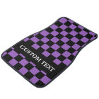 Purple Black Chequered Flag Personalized Name Car