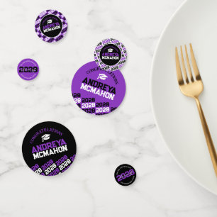 Purple Black Class of ANY YEAR Personalized Party Confetti