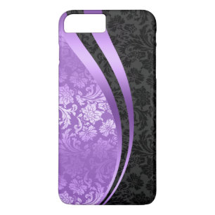 Purple & black damasks dynamic Wavy Stripes Case-Mate iPhone Case