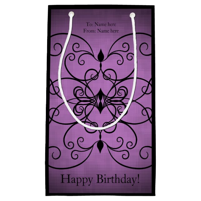 Purple black design small gift bag (Front)