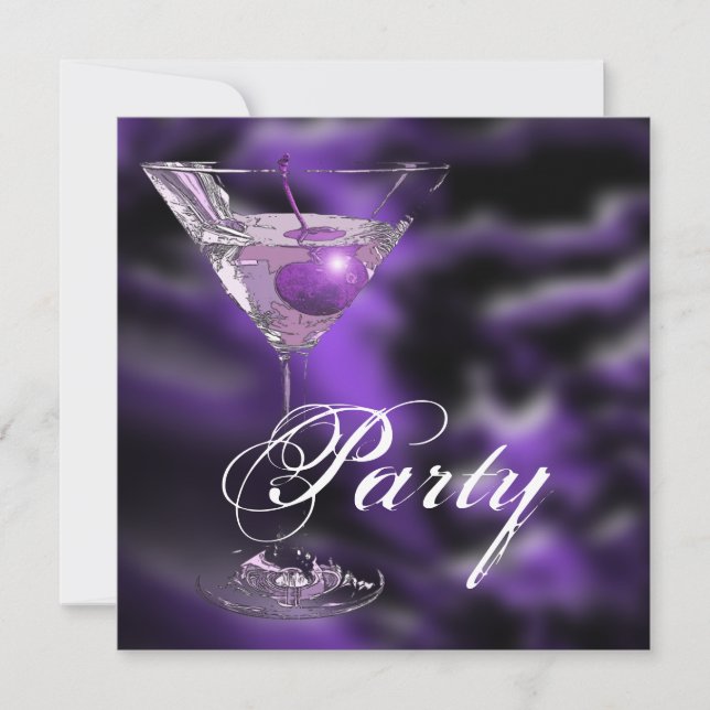 Purple black elegant formal party invitation (Front)