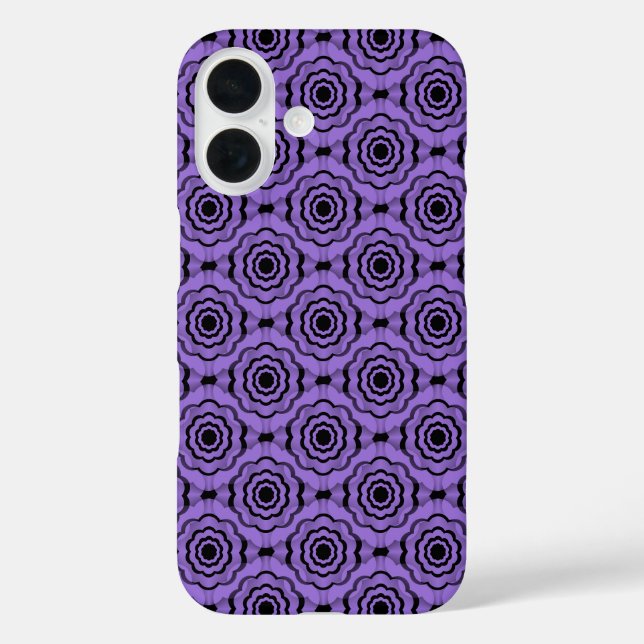 Purple Black Flower Seamless Pattern Case-Mate iPhone Case (Back)