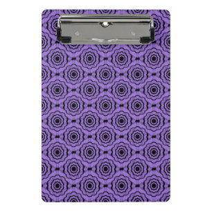 Purple Black Flower Seamless Pattern Mini Clipboard